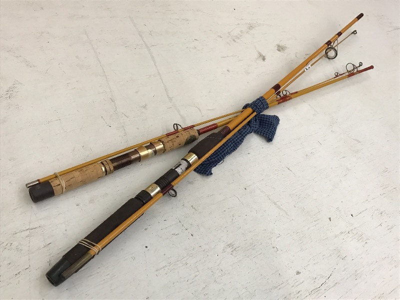 lot 233 image: (2) Vintage 2-Piece Eagle Claw Rods...