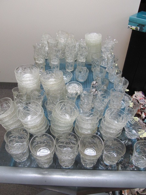 lot 58 image: HUGE Set of Vintage Cut Glass