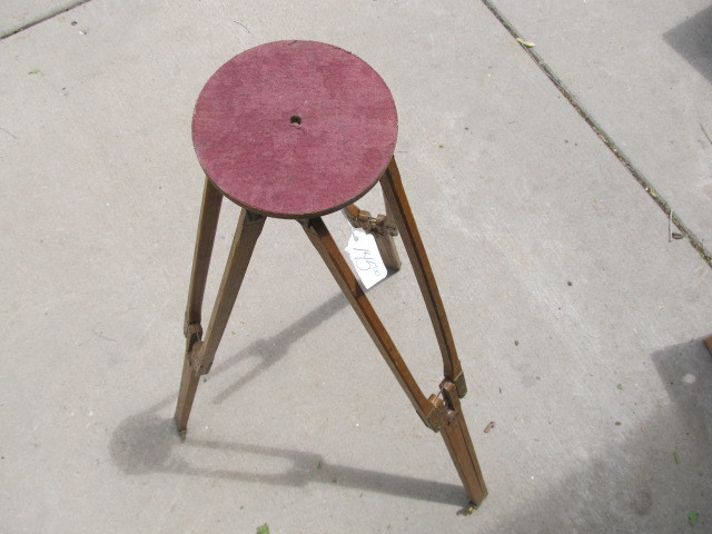 lot 19 image: Antique Wood & Brass Tripod (AS IS)