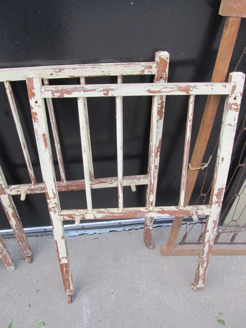 lot 69 image: Antique Wooden Baby Crib