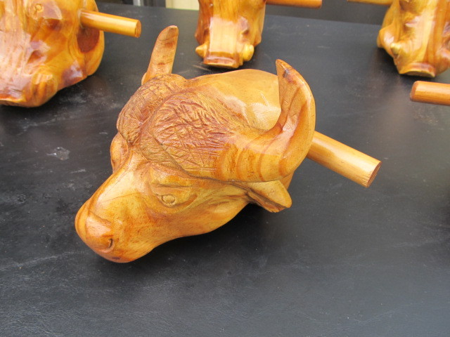 lot 64 image: Hand Carved Animal Heads