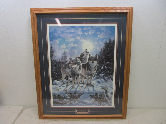 lot 16 image: Framed DERK HANSEN Wolf Print