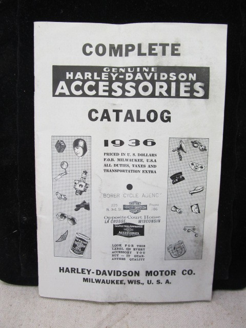 lot 2 image: Original 1936 HARLEY-DAVIDSON Accessories Catalog