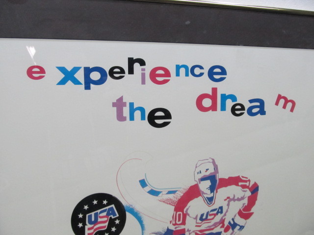 lot 101 image: Professionally Framed USA Hockey Poster