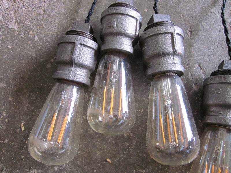 lot 9 image: Hanging Pendant Light Fixtures (Pair)