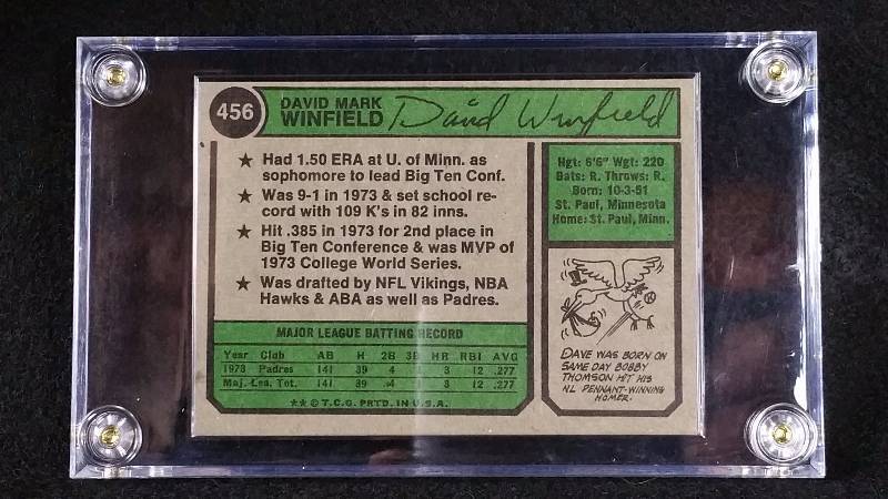 1974 Topps Dave Winfield Rookie Card