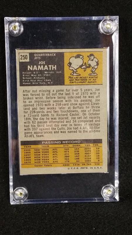 1971 Topps Joe Namath