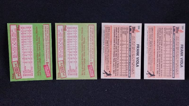 1985 Topps Kirby Puckett & 1983 Frank Viola Rookie Cards