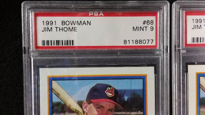 (2) 1991 Bowman Jim Thome PSA 9 Rookie Cards
