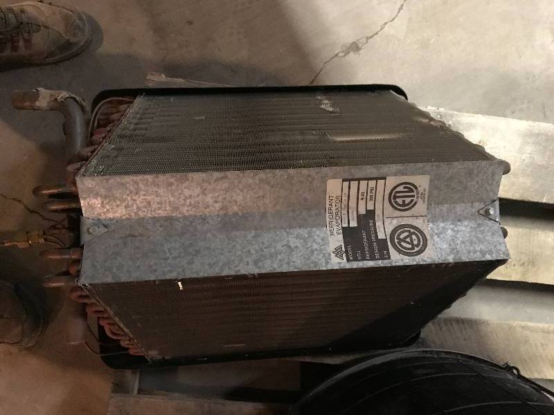 Natural Gas heater and AC unit.  Removed by certified AC&R person during an remodel