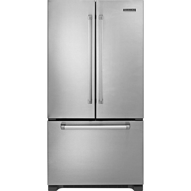 lot 19 image: Brand New- KitchenAid Model (KFCP22EXMP) 21.9 Cu. Ft. Counter-Depth Bottom-Freezer Refrigerator Stainless