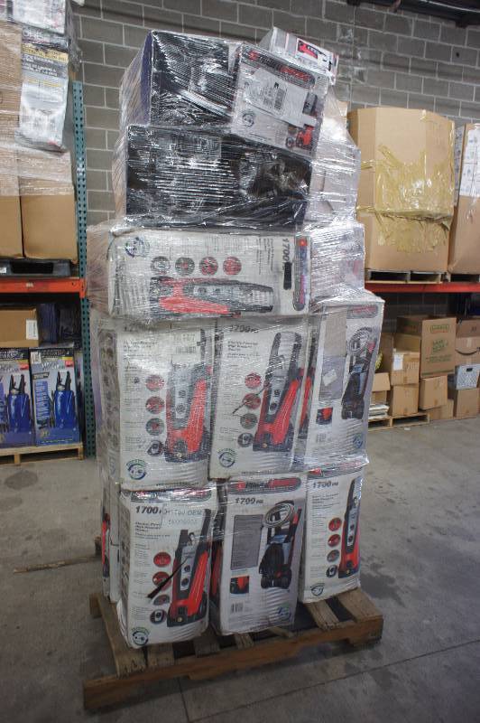 lot 114 image: 1 Large Pallet of (27) Total Pressure Washers - All Electric - Assorted PSIs  - Wholesale Lot