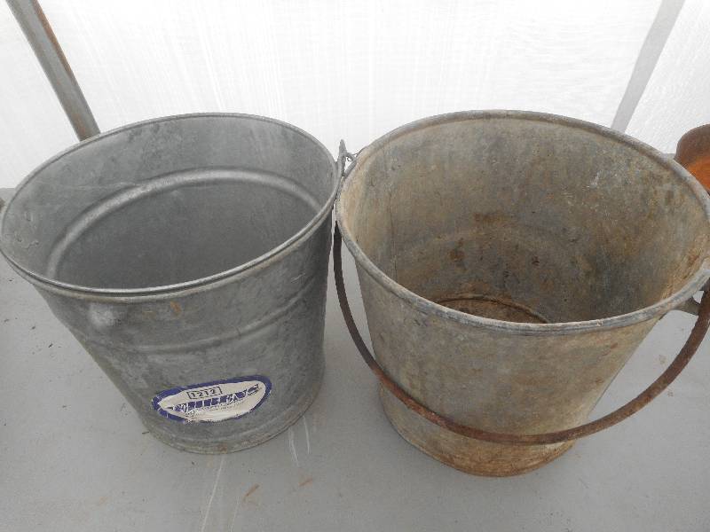 lot 36 image: 2 VINTAGE METAL PAIL