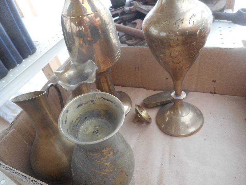 lot 114 image: BRASS VASES