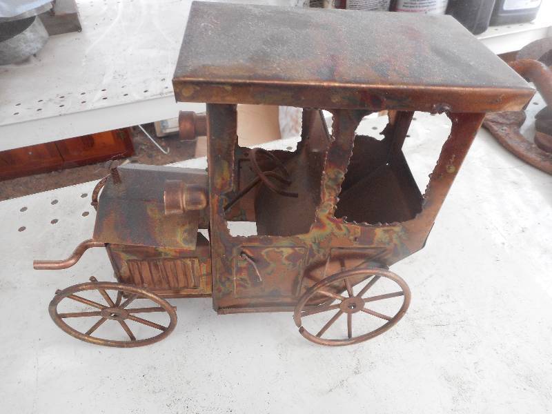 lot 129 image: COPPER TRAIN MUSIC BOX