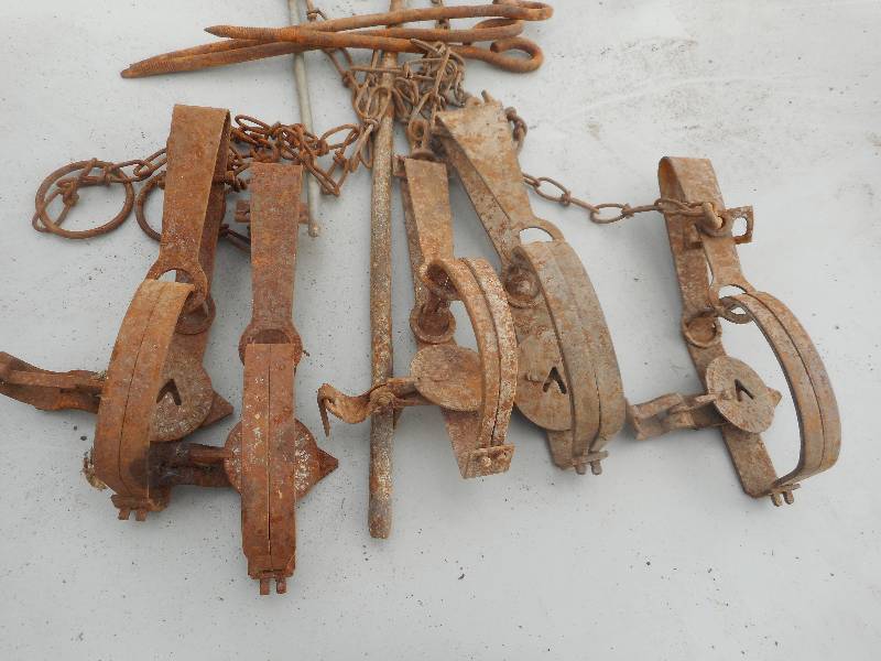 lot 267 image: 5 ANTIQUE TRAPS