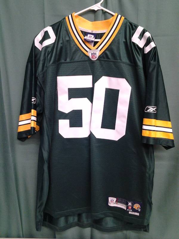 lot 14 image: Packers NFL Equipment #50 Hawk Size XL Long
