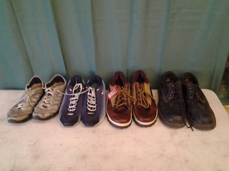 lot 57 image: 2 Pair Running Shoes Size 9 12, Pair Of K-Swiss 10 12, Pair Born Shoes Size 10 12