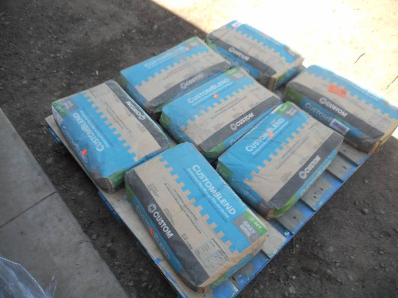 lot 3 image: (9) CustomBlend Gray 50 lb. Standard Thinset Mortar