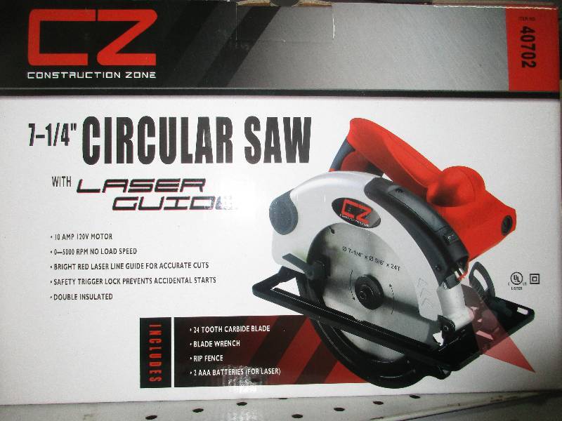 construction zone 7.25 circular saw w laser guide