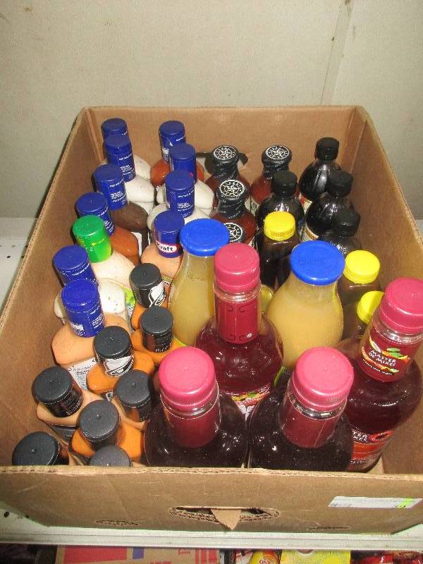 condiments lot - ranch, BBQ sauce, marinade