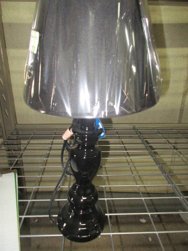 4 black lamps and shades - new