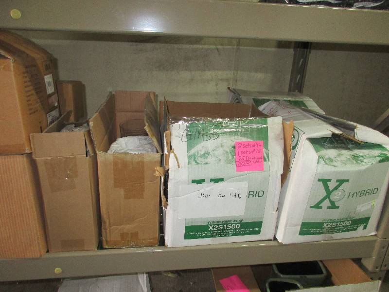 misc vases and tea light holders - everything on the section of shelving