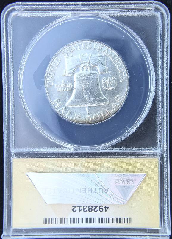 1948 FRANKLIN SILVER HALF DOLLAR MS63 FBL ANACS