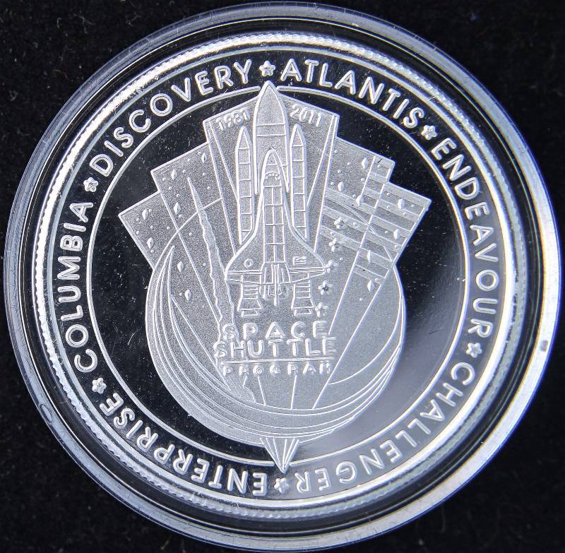 1 TROY OZ. .999 FINE SILVER SPACE SHUTTLE COMMEMORATIVE IN AIRTITE
