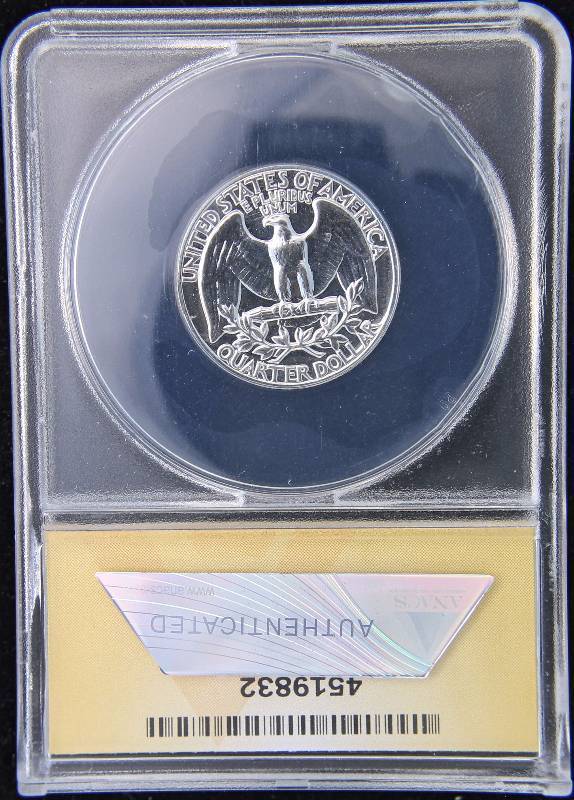 1961 PROOF WASHINGTON SILVER QUARTER PF66 ANACS