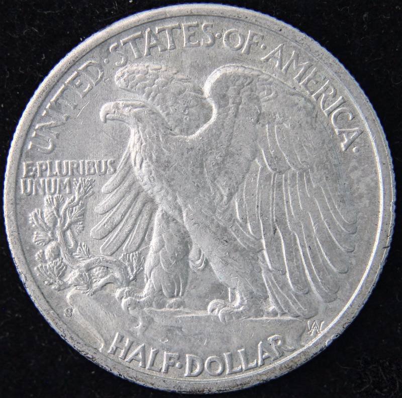 1944-S WALKING LIBERTY SILVER HALF DOLLAR AU