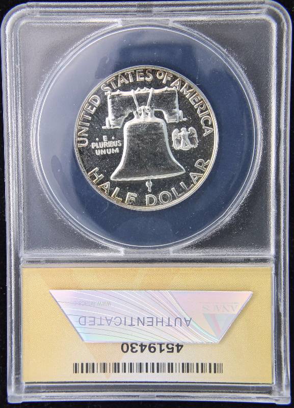 1956 PROOF FRANKLIN SILVER HALF DOLLAR PF65 ANACS