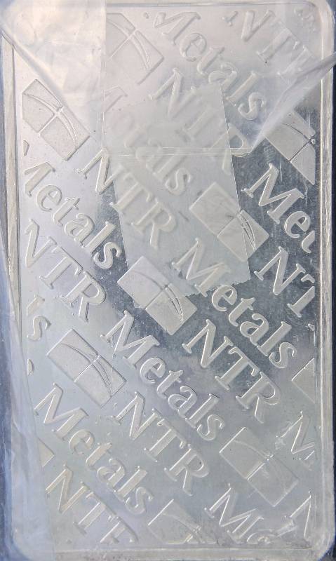 10 TROY OZ. .999 FINE SILVER BAR NTR METALS