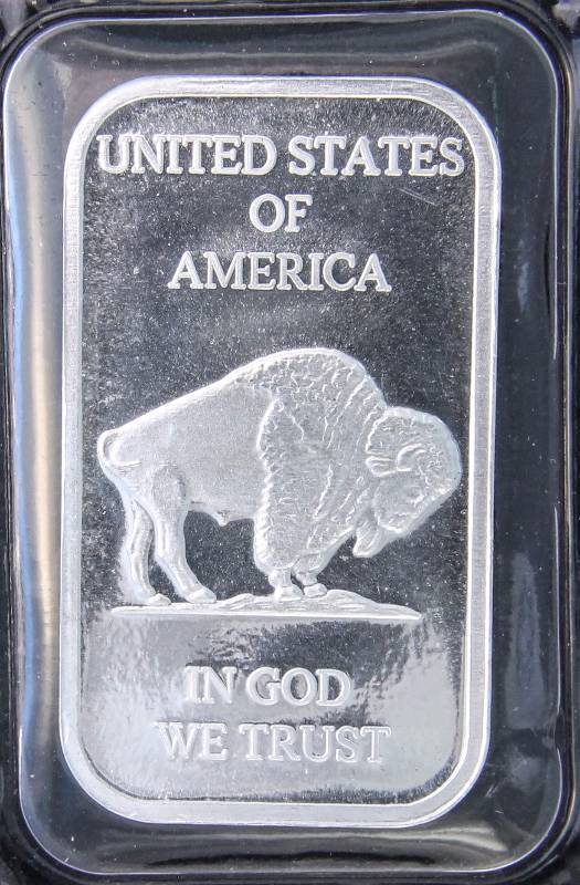 1 TROY OZ. .999 FINE SILVER BAR INDIAN BUFFALO DESIGN SEALED