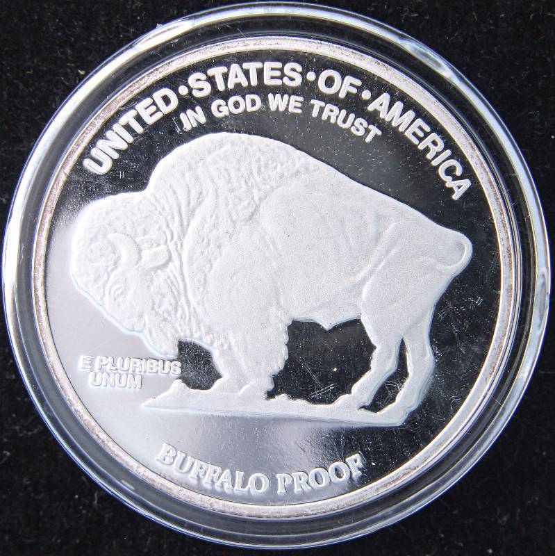 1 TROY OZ. .999 FINE SILVER INDIAN BUFFALO IN AIRTITE HOLDER