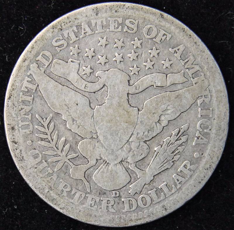 1916-D BARBER SILVER QUARTER VG