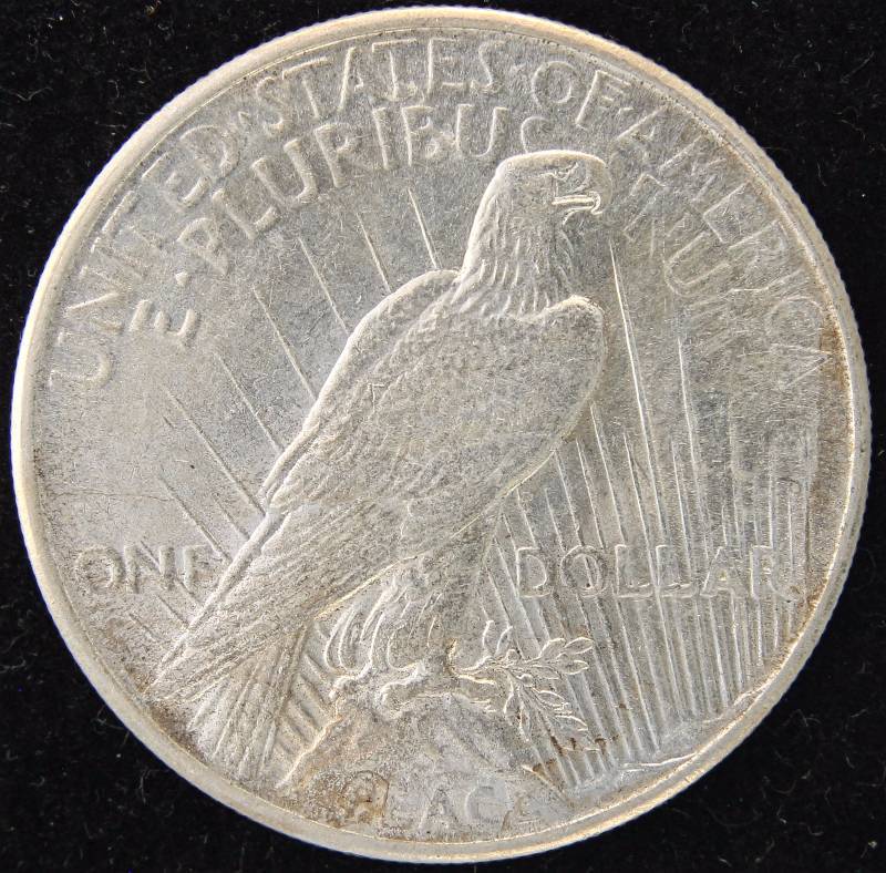 1925 PEACE SILVER DOLLAR AU
