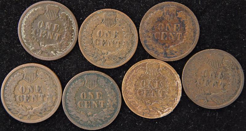 GROUP OF (7) INDIANS 1889, 90, 91, 02, 03, 06 & 1907