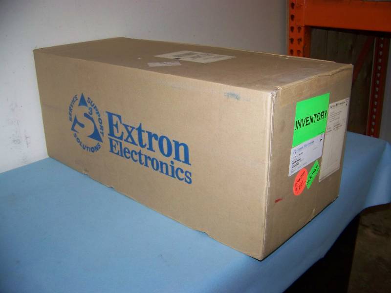 lot 48 image: (Pair) Extron Electronics, Full-Range, 8 Ohm, Ceiling Speakers with 4 Low Profile Back Can - NEW in Original Box