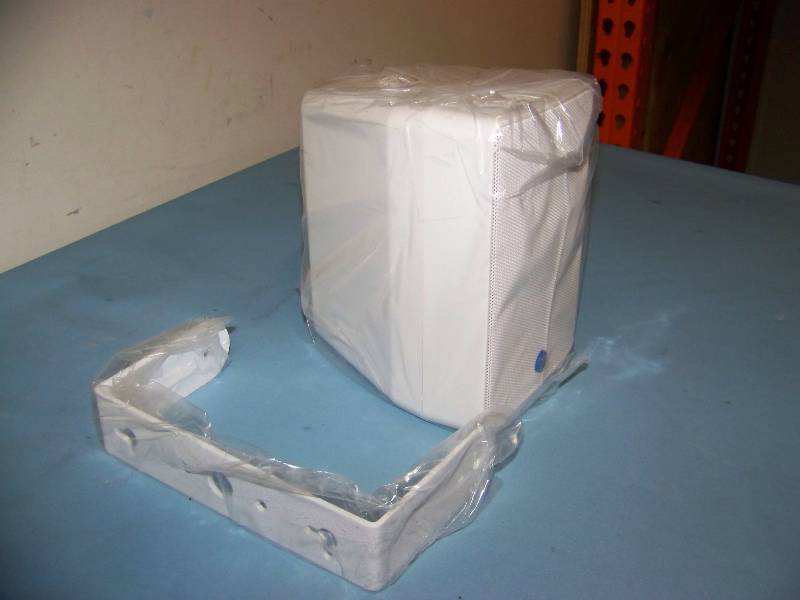 lot 56 image: (1) Atlas Sound, 4, Two-Way, Surface Mount, Indoor  Outdoor, Speaker with Mounting Bracket in Original Box