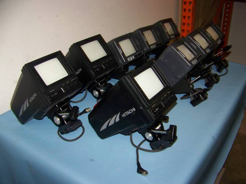 lot 102 image: (3) Hitachi and (6) Ikegami, Camera View Finders