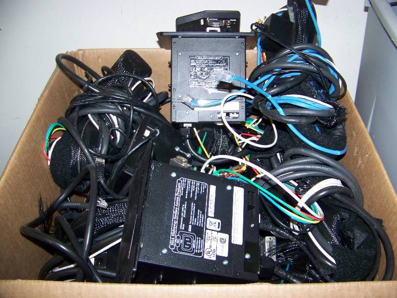 lot 76 image: (15) Extron, Hideaway Surface Accessories (HSA), Cable Cubbies with attached Cables