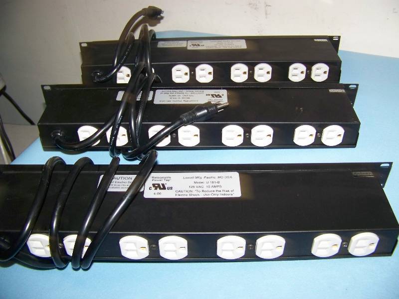lot 114 image: (7) Rack Mountable, Power Strips  Power Taps