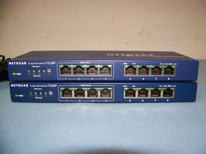 lot 94 image: (2) NetGear, 8-Port, 10100 Mbps, ProSafe Switches with POE and Power Supplies