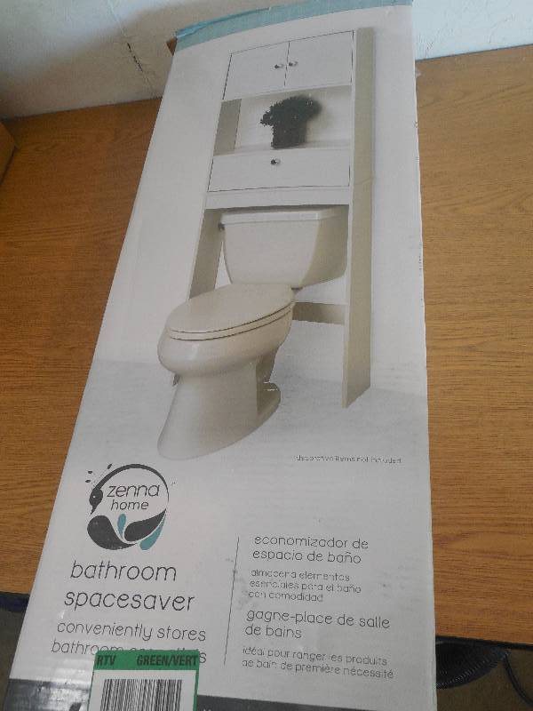 Zenith 23 in. W x 64-12 in. H x 7-1950 in. D Over the Toilet Storage Cabinet in White