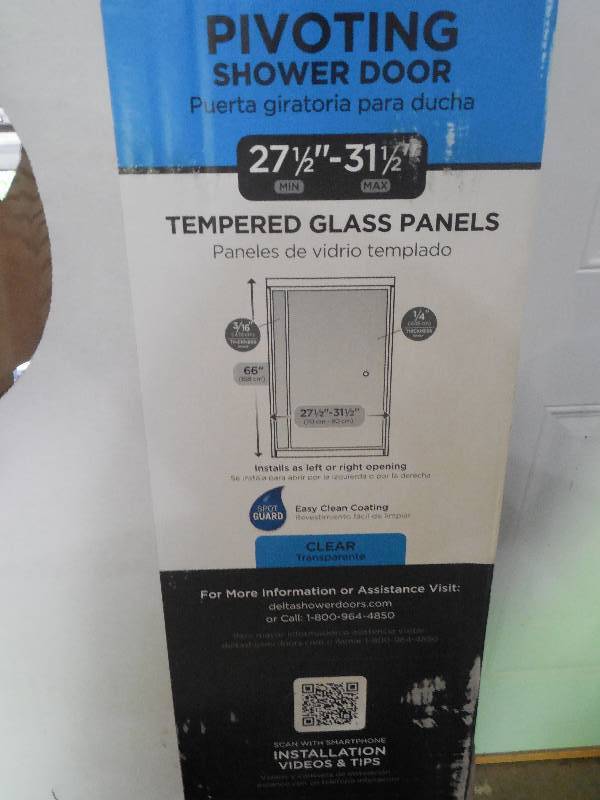 Delta Mandara 31 In X 66 In Semi Frameless Pivot Shower Door In