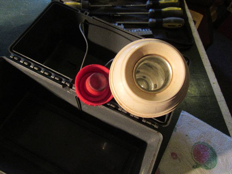 lot 70 image: 2 Tools boxes  1, vintage lunch box with original thermos