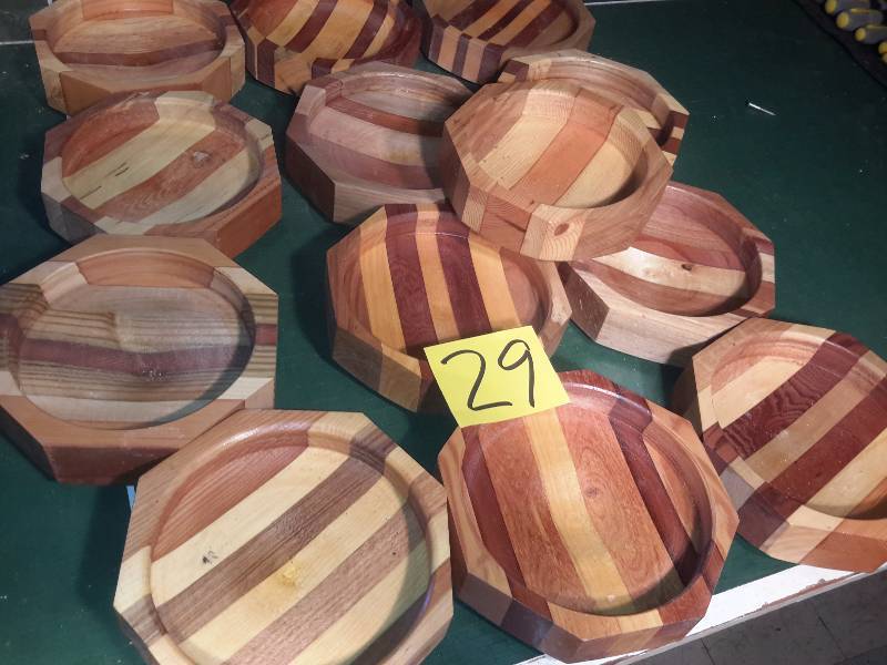lot 29 image: 9, Wood bowls, Segmented wood and Turned.. Each one is unique