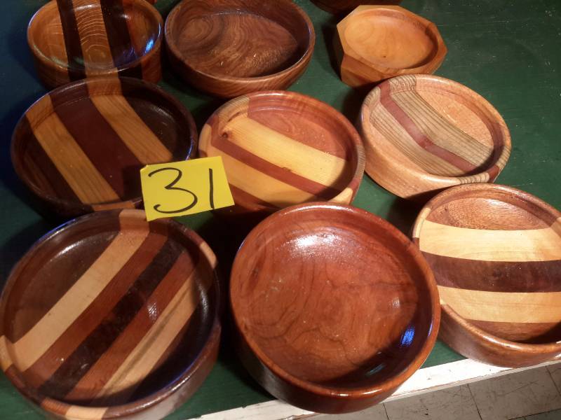 lot 31 image: 9, Wood bowls, Segmented wood and Turned.. Each one is unique