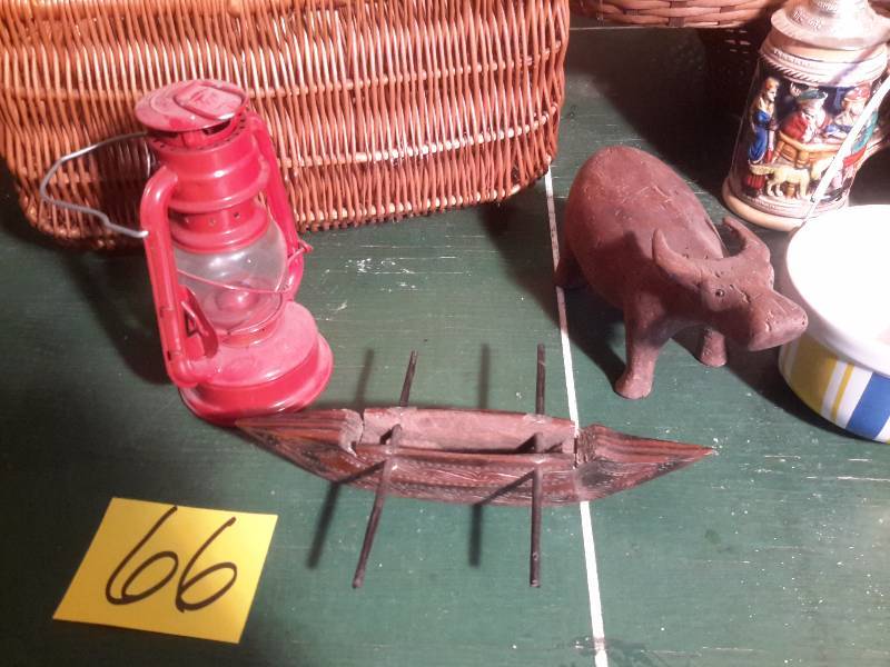lot 66 image: Misc. items as pictured.. Including 2 Beer Steins, Citronella lantern.. Other items as pictured